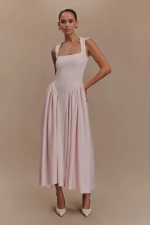 Sharon Scuba Jersey Midi Dress - Ballet Pink