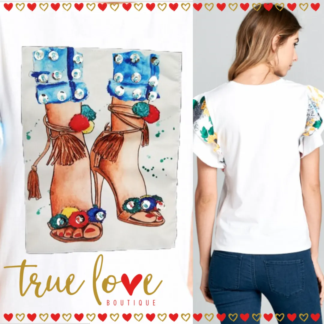 Shoes Fashion  Graphic Top