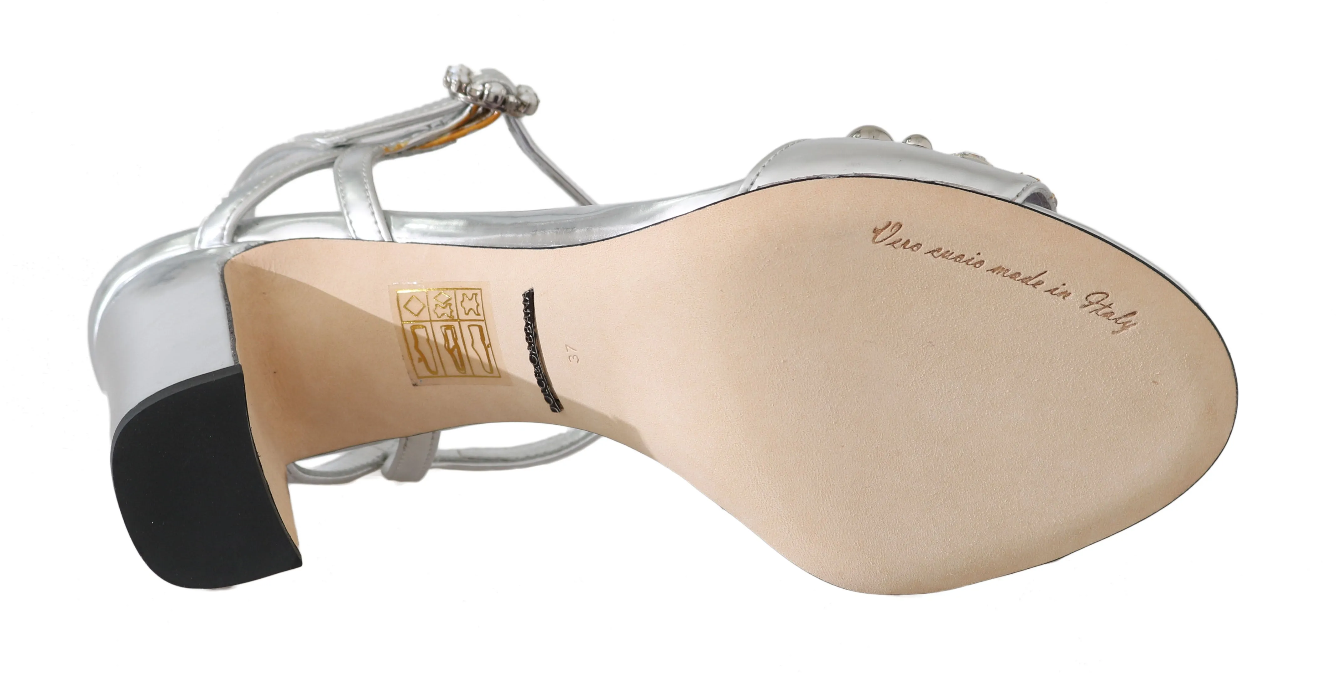 Silver Crystal Floral Sandals