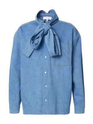 Sister Jane Blue Lincoln Denim Bow Shirt UK M