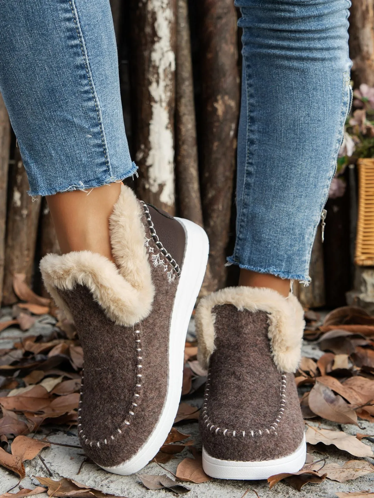 Slide Over Suede Booties