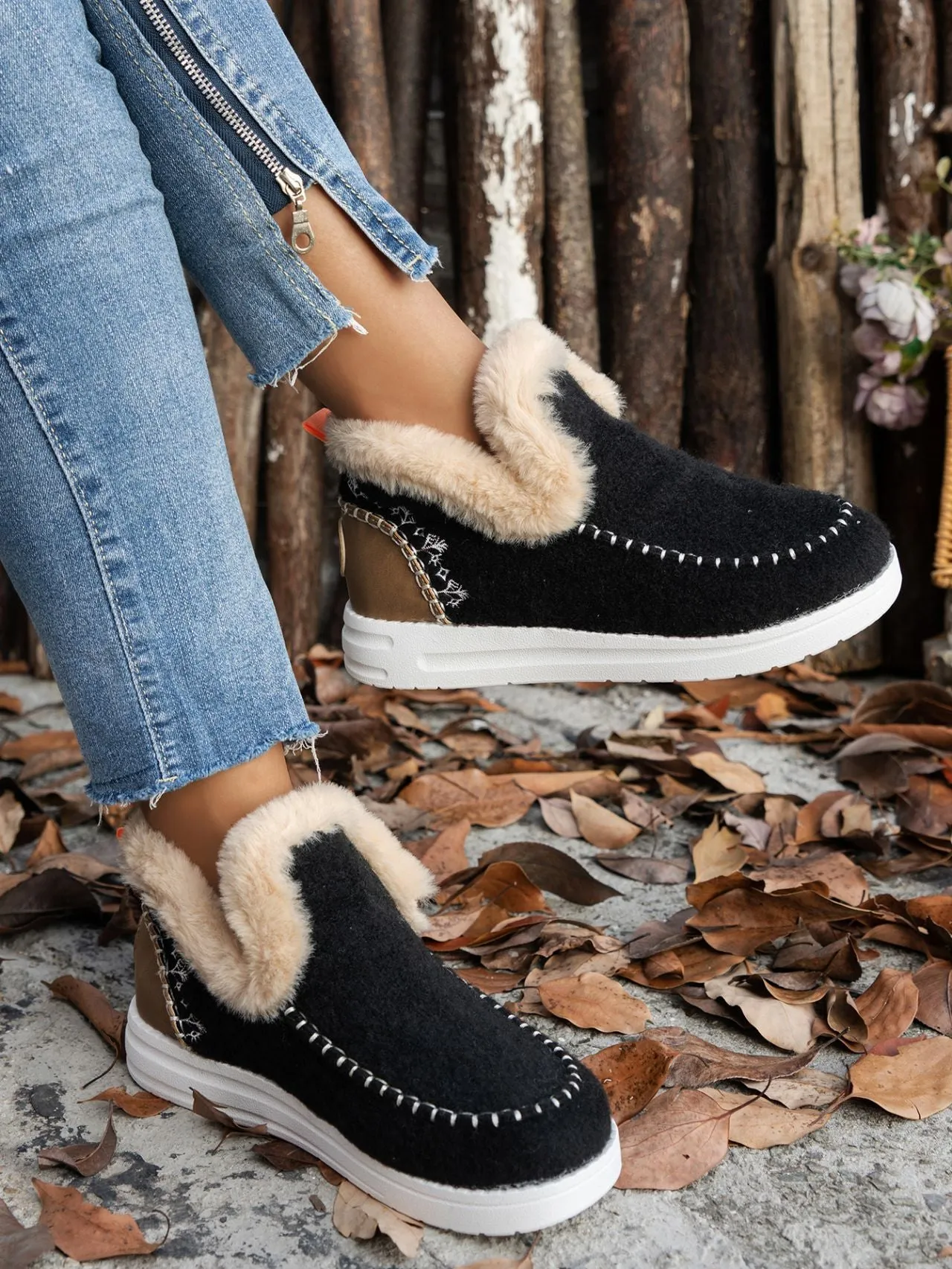 Slide Over Suede Booties