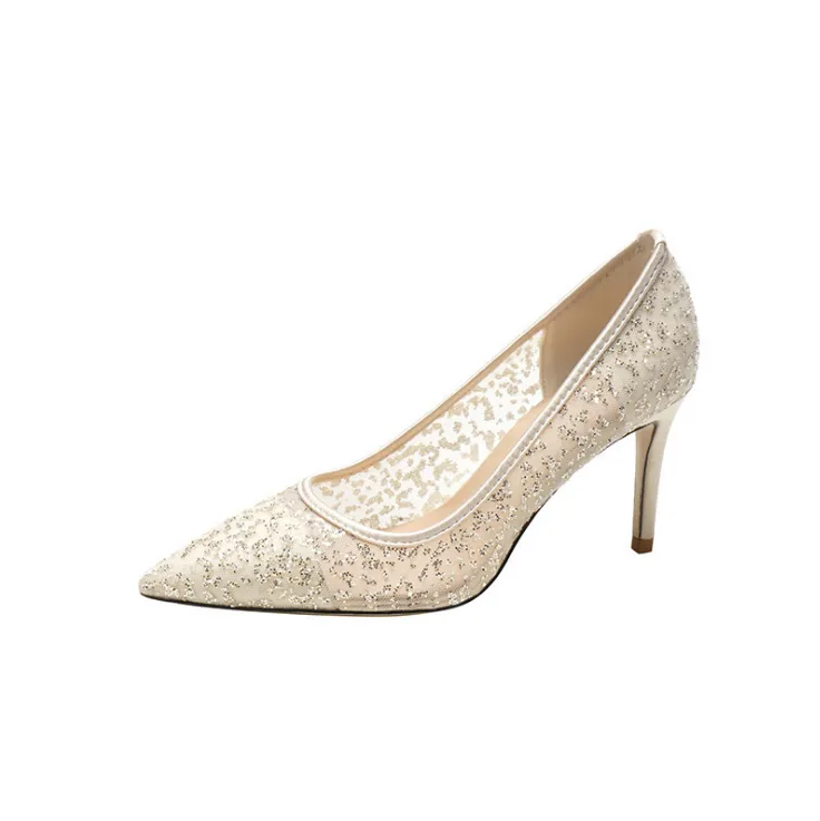 Small Feet Lace Mesh Heels For Women MS326