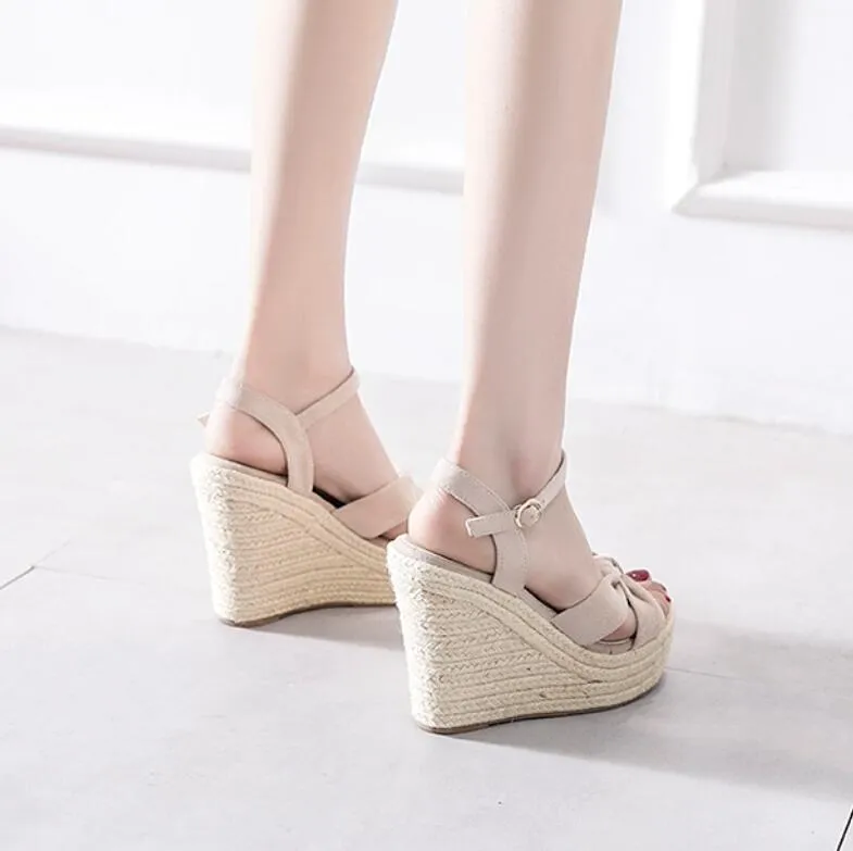 Small Feet Open Toe High Wedge Heel Sandals MS386