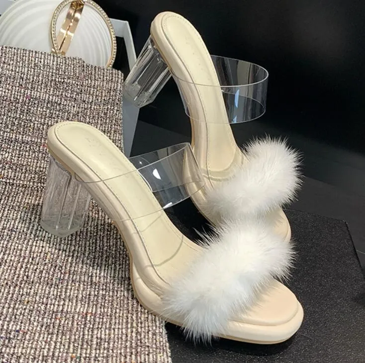 Small Feet Women's Clear Heel Open Toe Sandals MS503