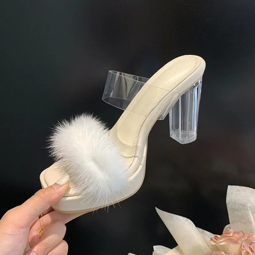 Small Feet Women's Clear Heel Open Toe Sandals MS503