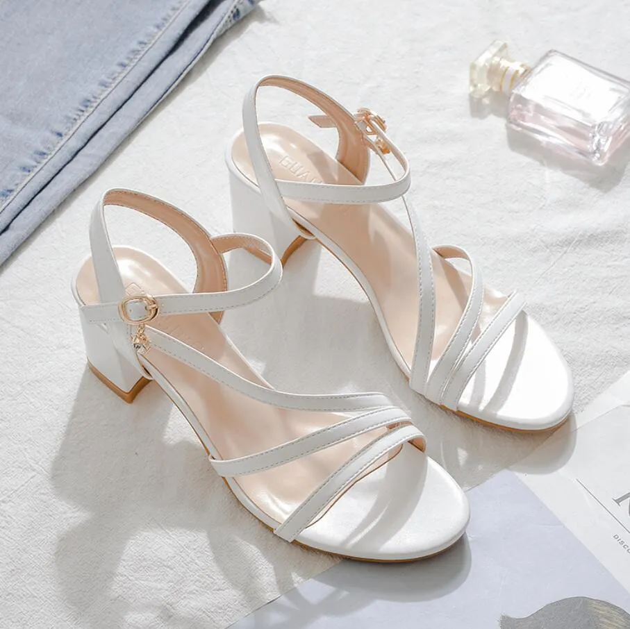 Small Size 2 Block Heel Strap Sandals GS355