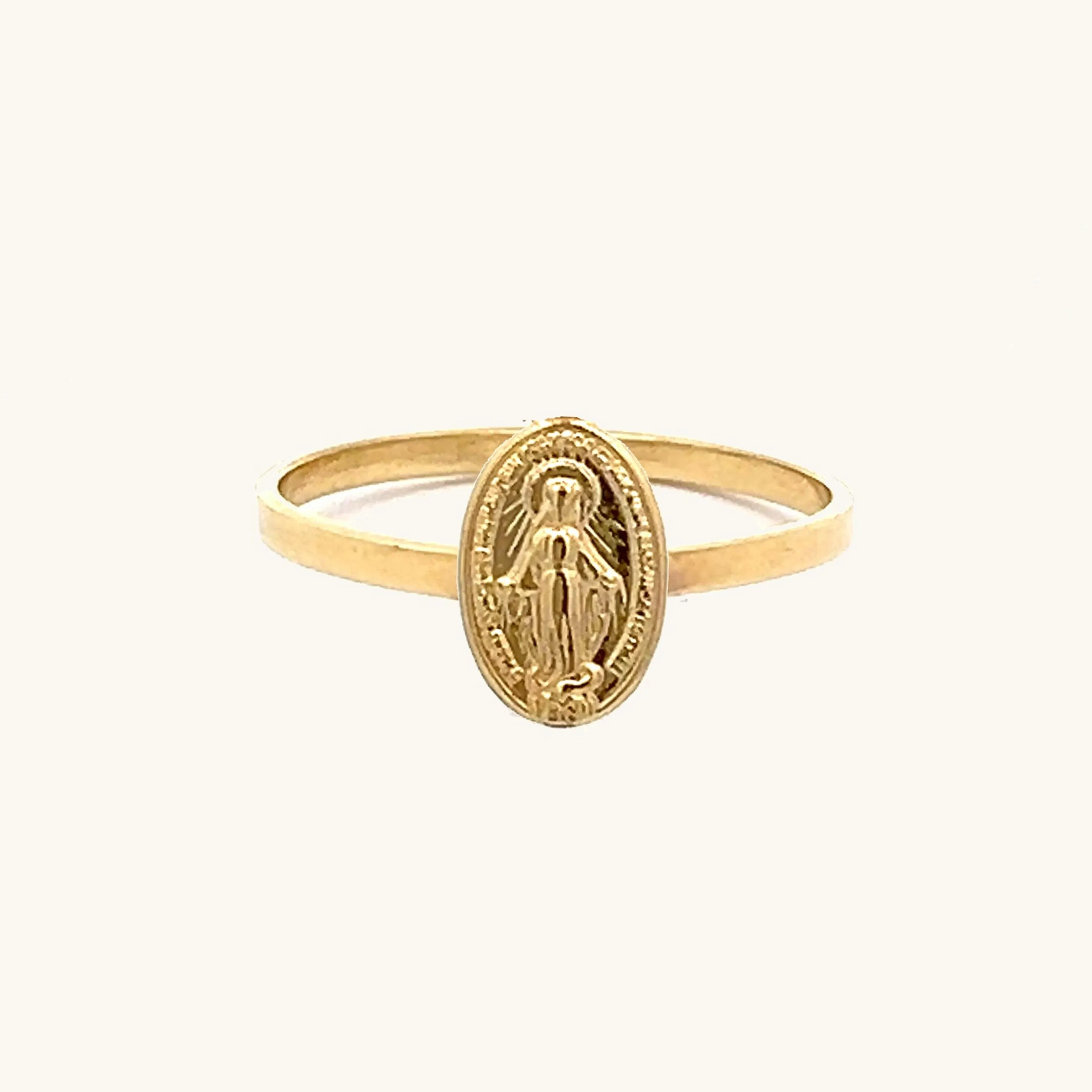 SOLID 14K YELLOW GOLD MIRACULOUS RING