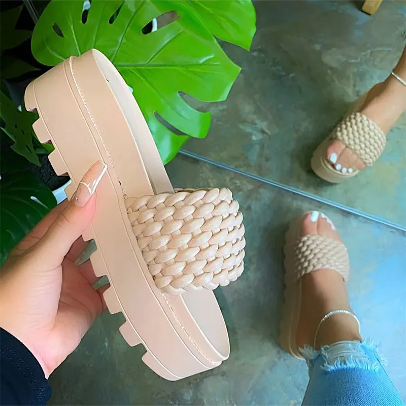 Solid Open Toe Platfrom Sandals