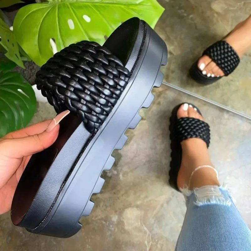 Solid Open Toe Platfrom Sandals