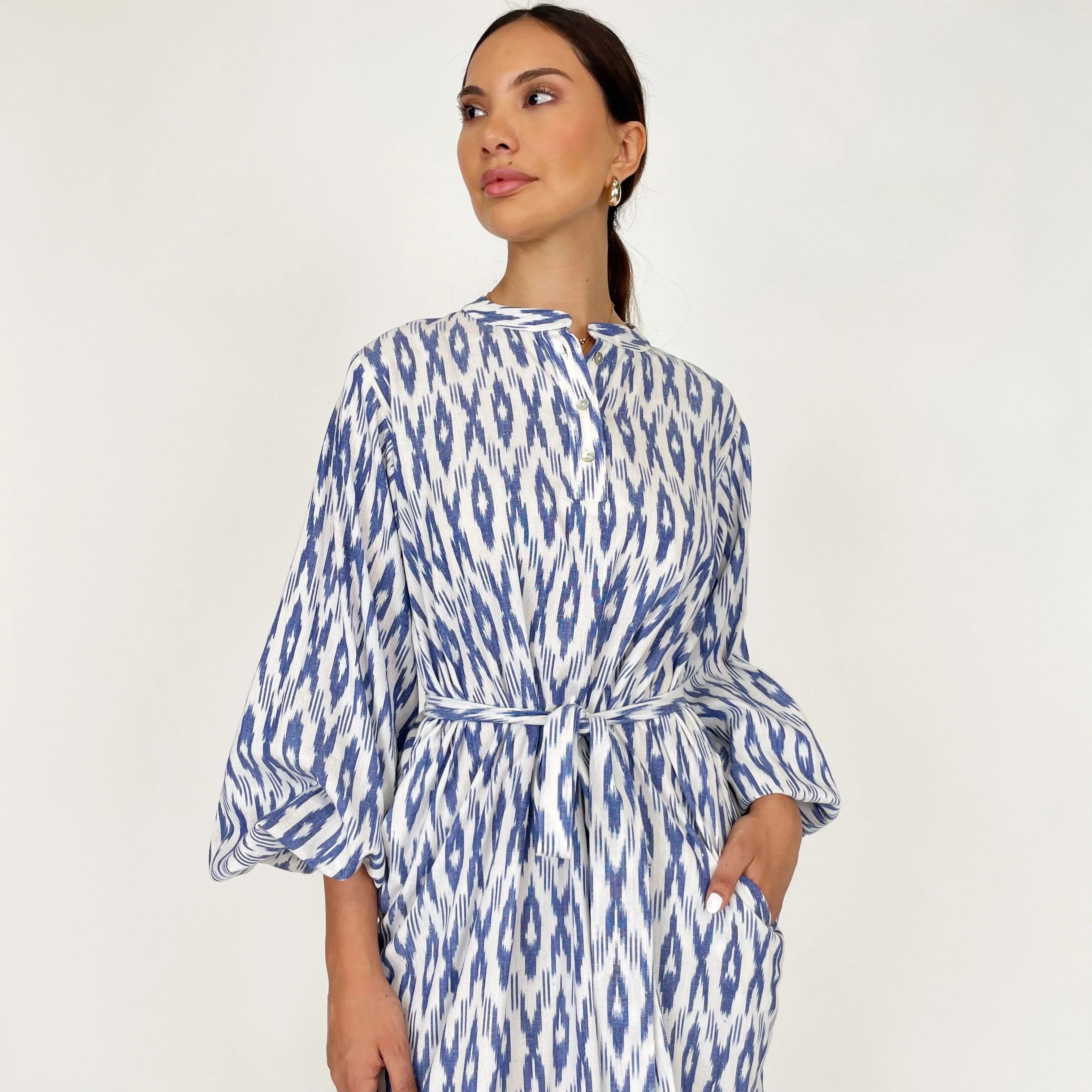 SS24 IKAT LINEN SUMMER DRESS