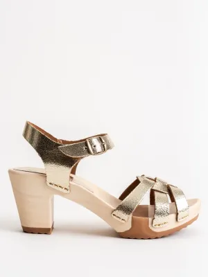 strappy high clog - platino