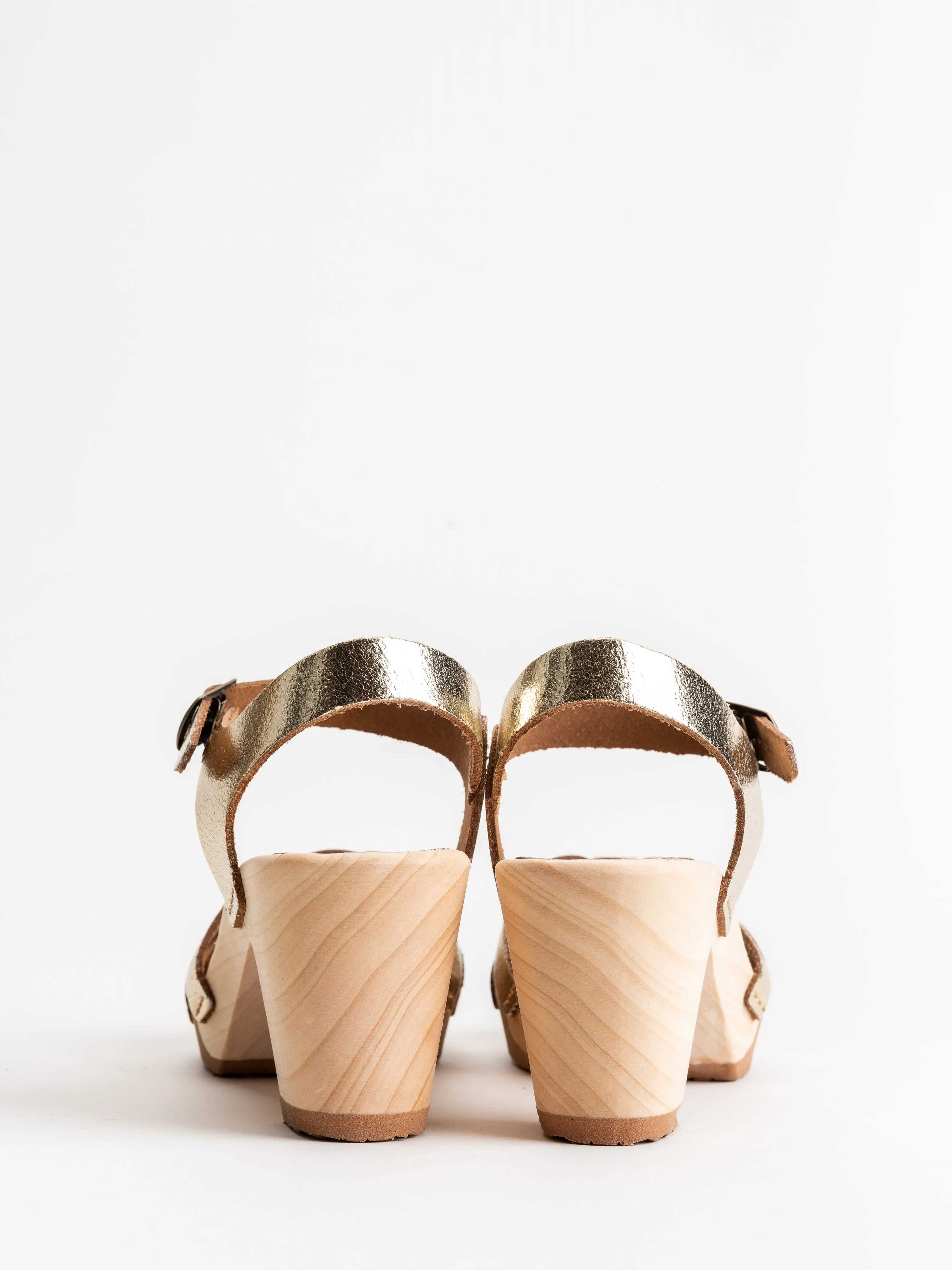strappy high clog - platino