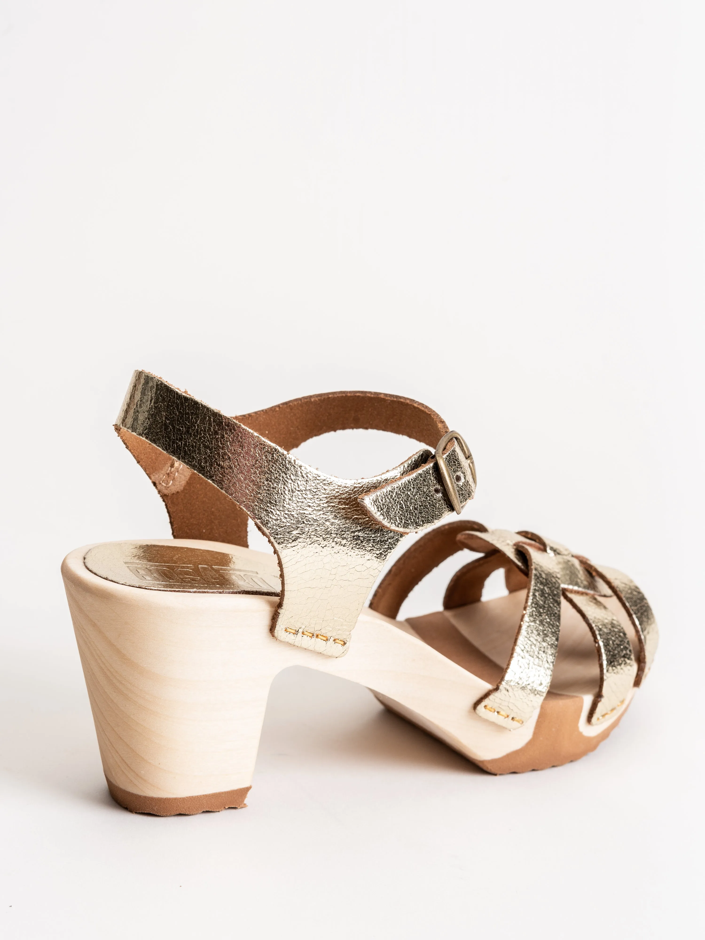strappy high clog - platino