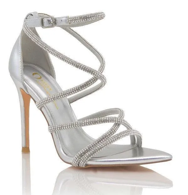 STRAPPY RHINESTONE HEEL