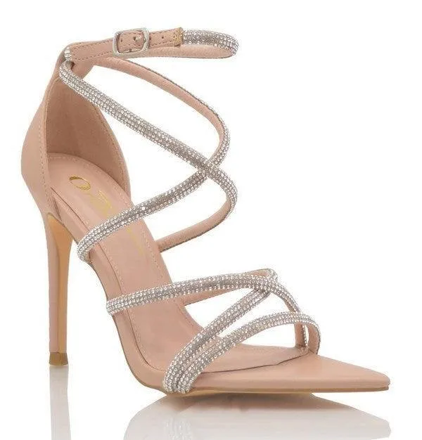 STRAPPY RHINESTONE HEEL