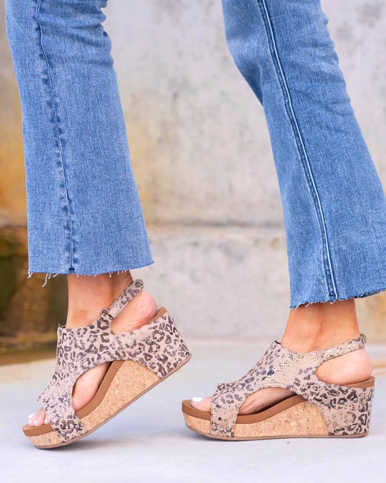 Stunncal Leopard Wedge Sandals