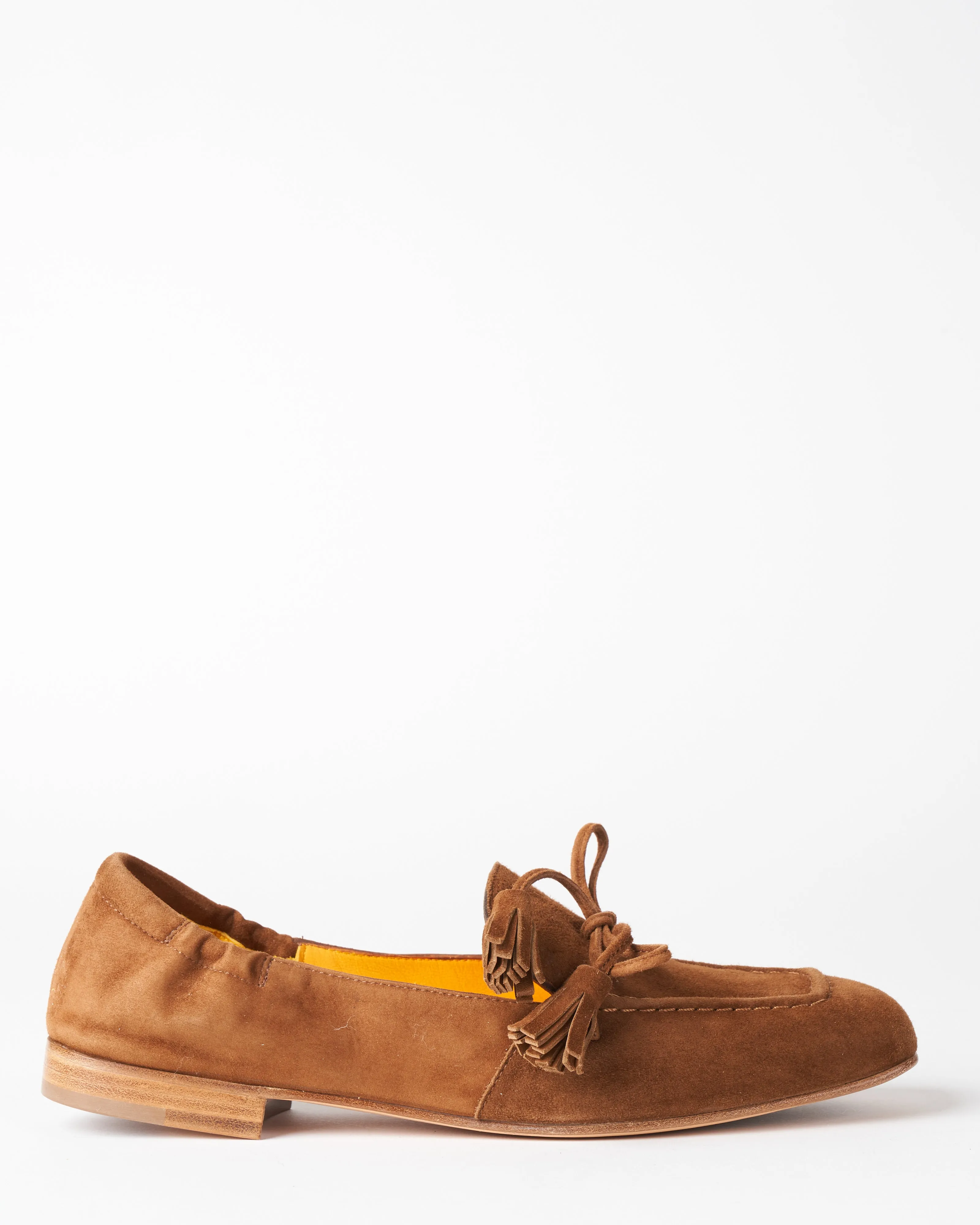 suede tassle flat - camoscio acero