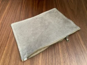Suede zipper pouch 10 x 7 accessories case