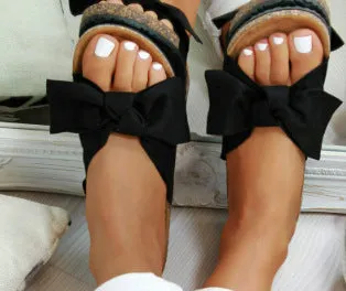 Summer Large Size Sandals Slippers Bow Sand Flip