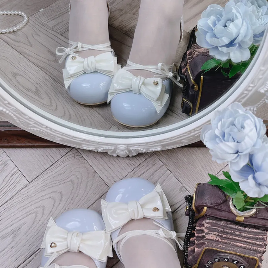 Sweet Round Toe Middle Heeled Lolita Shoes