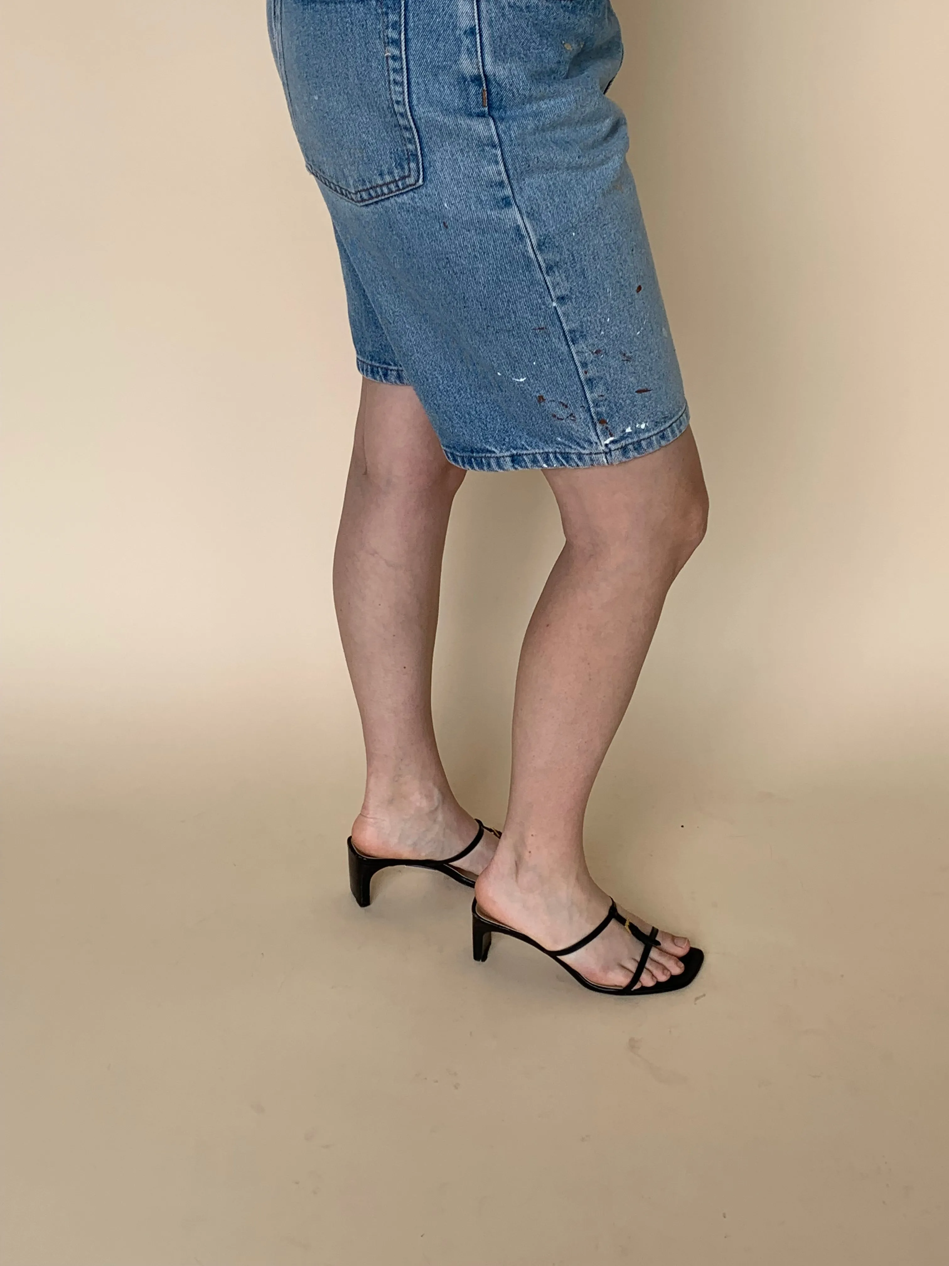T-strap heeled sandals