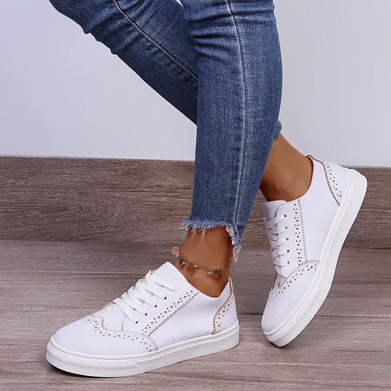 Taya Suede Lace-Up Flat Sneakers
