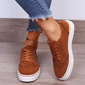 Taya Suede Lace-Up Flat Sneakers