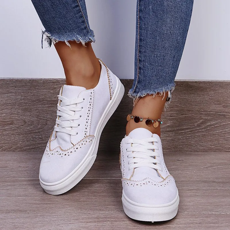 Taya Suede Lace-Up Flat Sneakers