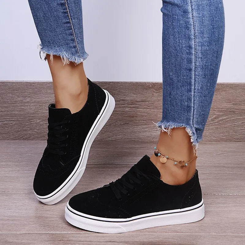 Taya Suede Lace-Up Flat Sneakers