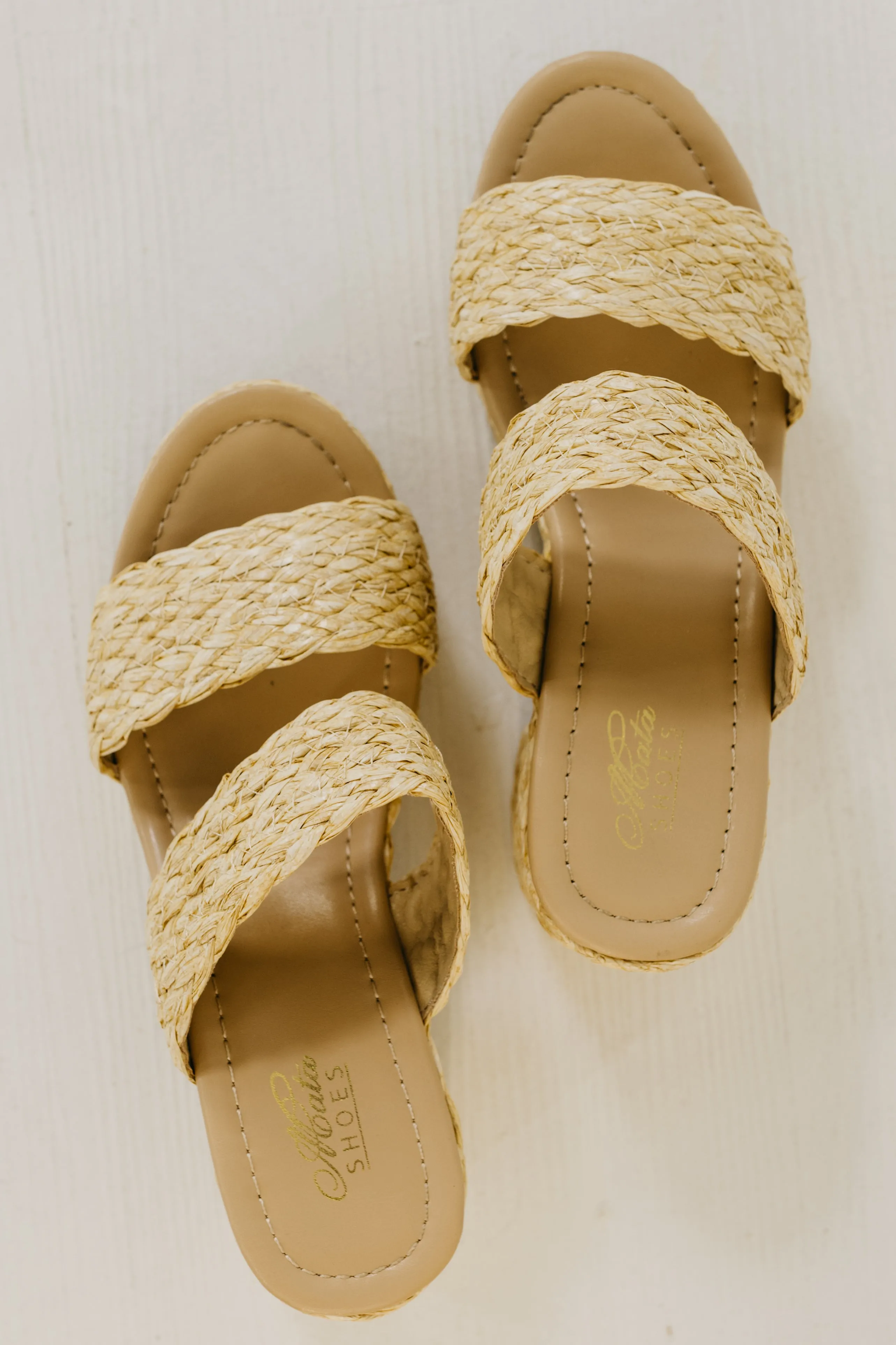 The Botana Rattan Heeled Wedge