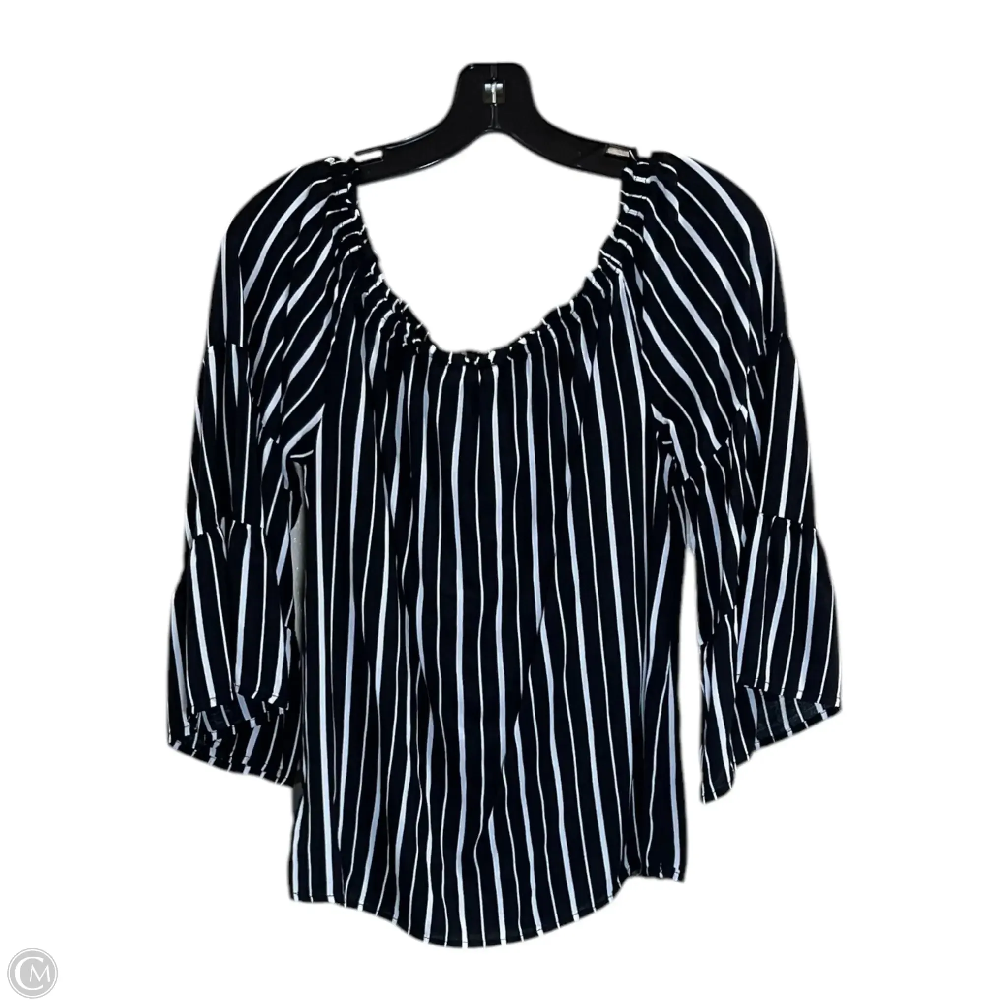 Top 3/4 Sleeve By Savanna Jane In Black, Size: M
