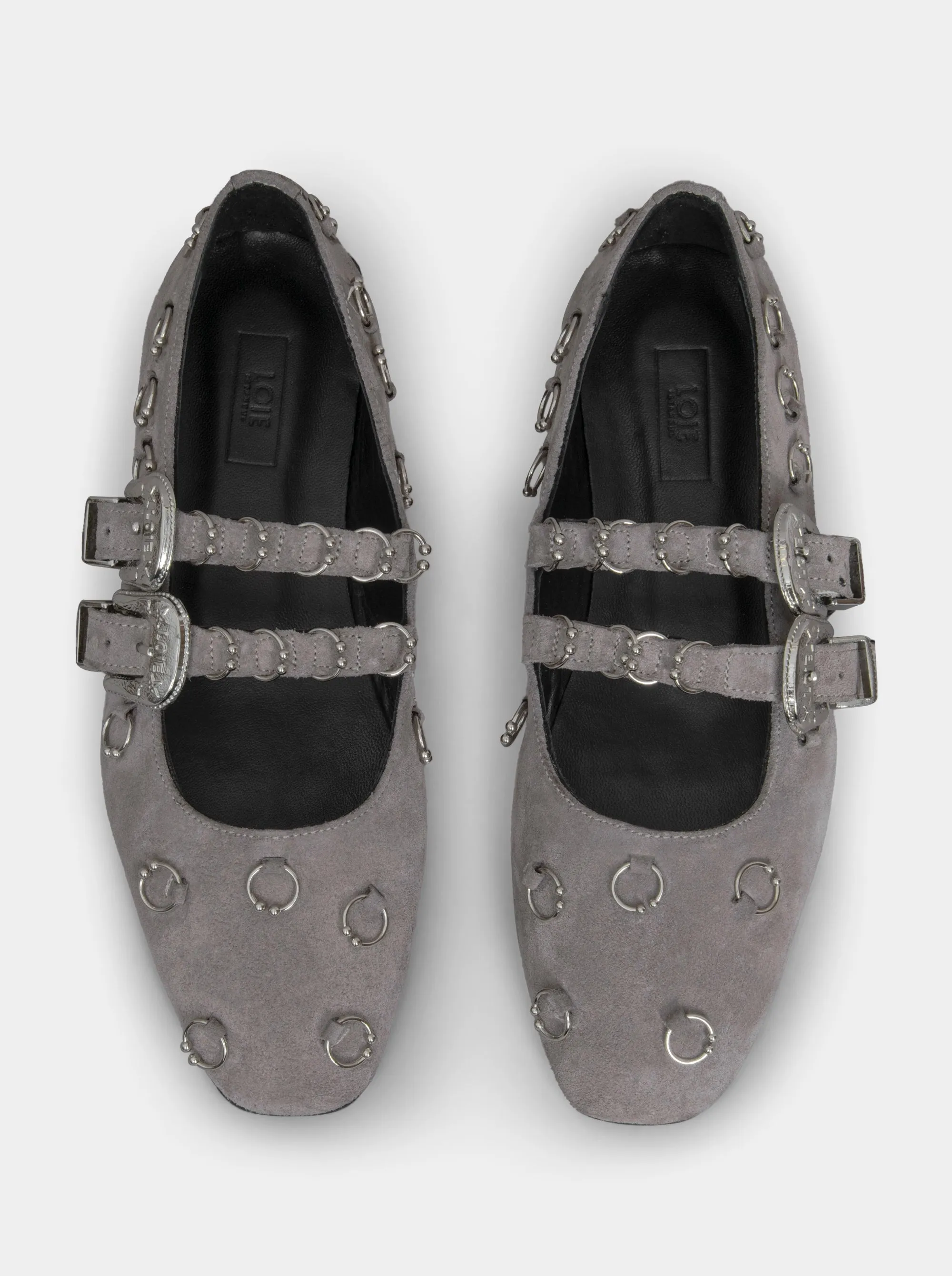 TOUCH GRAY SUEDE BALLET FLATS