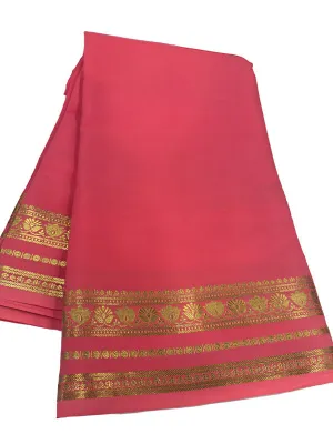 Traditional Mysoore Silk Saree with Flower Border
