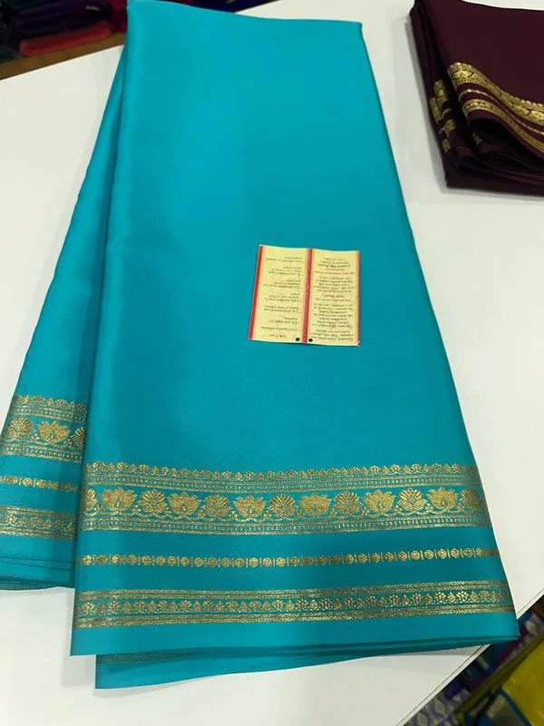 Traditional Mysoore Silk Saree with Flower Border