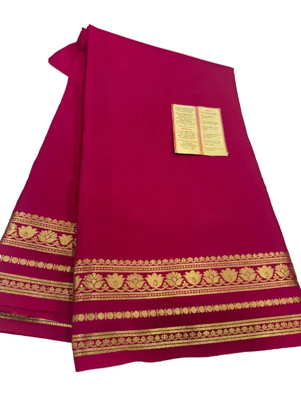 Traditional Mysoore Silk Saree with Flower Border