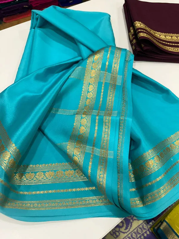 Traditional Mysoore Silk Saree with Flower Border