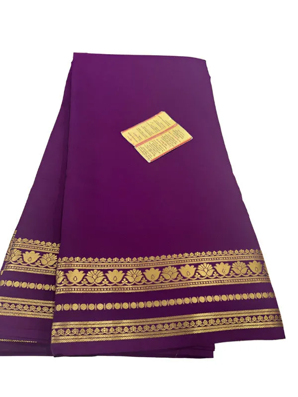 Traditional Mysoore Silk Saree with Flower Border