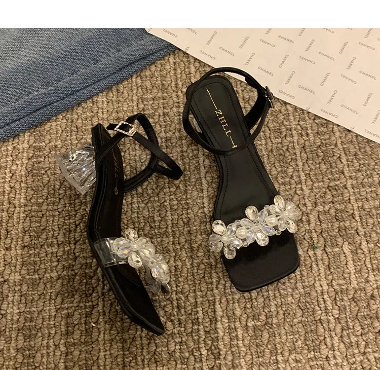 Transparent Sandals, High Heels, Crystal Slippers for Women