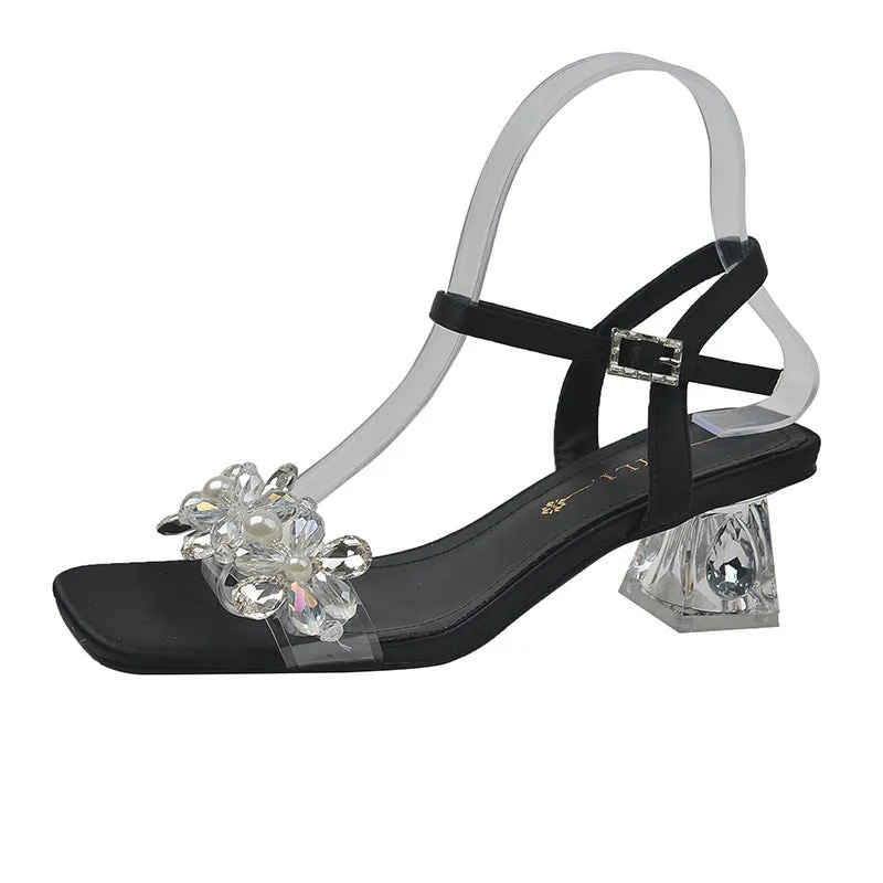 Transparent Sandals, High Heels, Crystal Slippers for Women