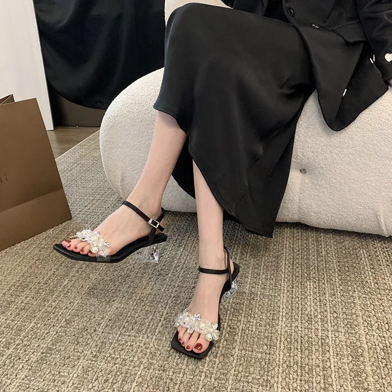 Transparent Sandals, High Heels, Crystal Slippers for Women