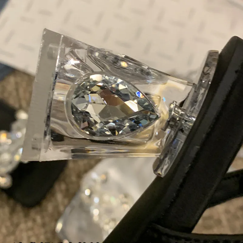 Transparent Sandals, High Heels, Crystal Slippers for Women