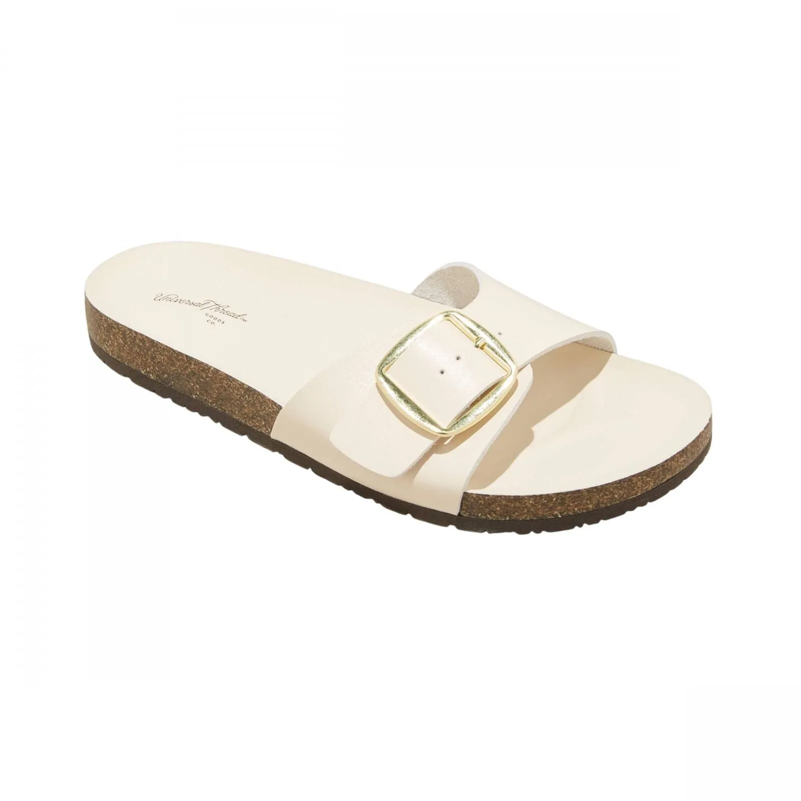 Universal Thread Womens Cameron Single Band Footbed Sandals Cream Off White 11M