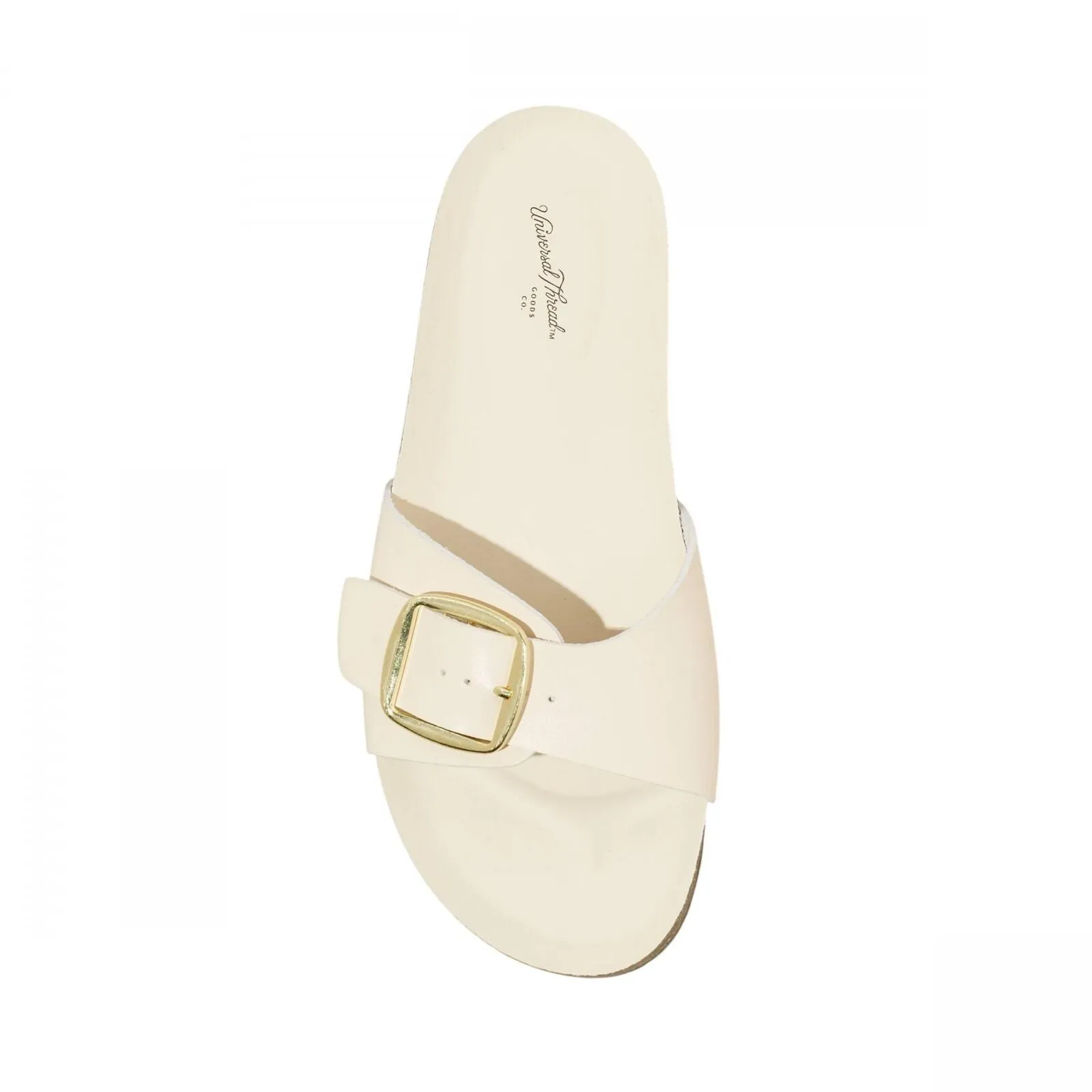 Universal Thread Womens Cameron Single Band Footbed Sandals Cream Off White 11M