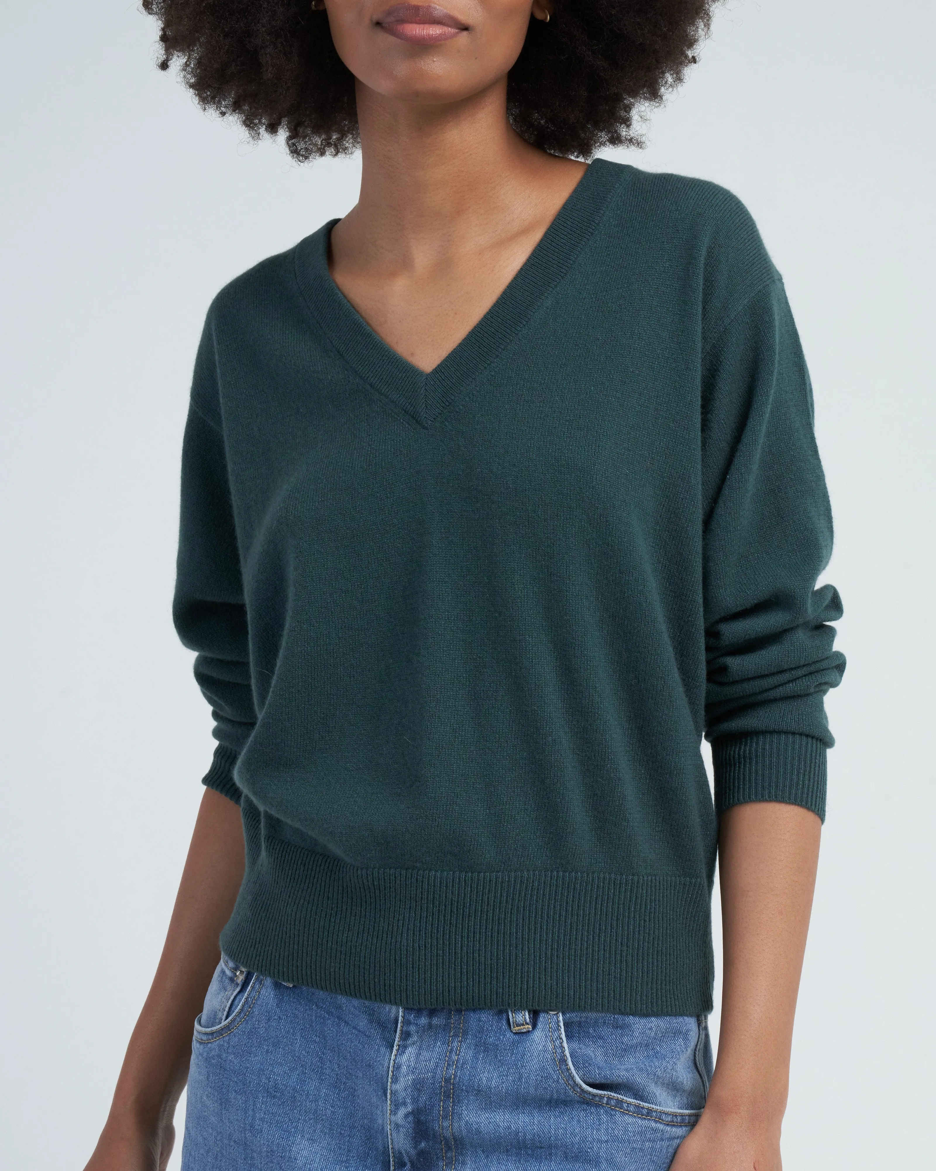 v-neck sweater - petrol
