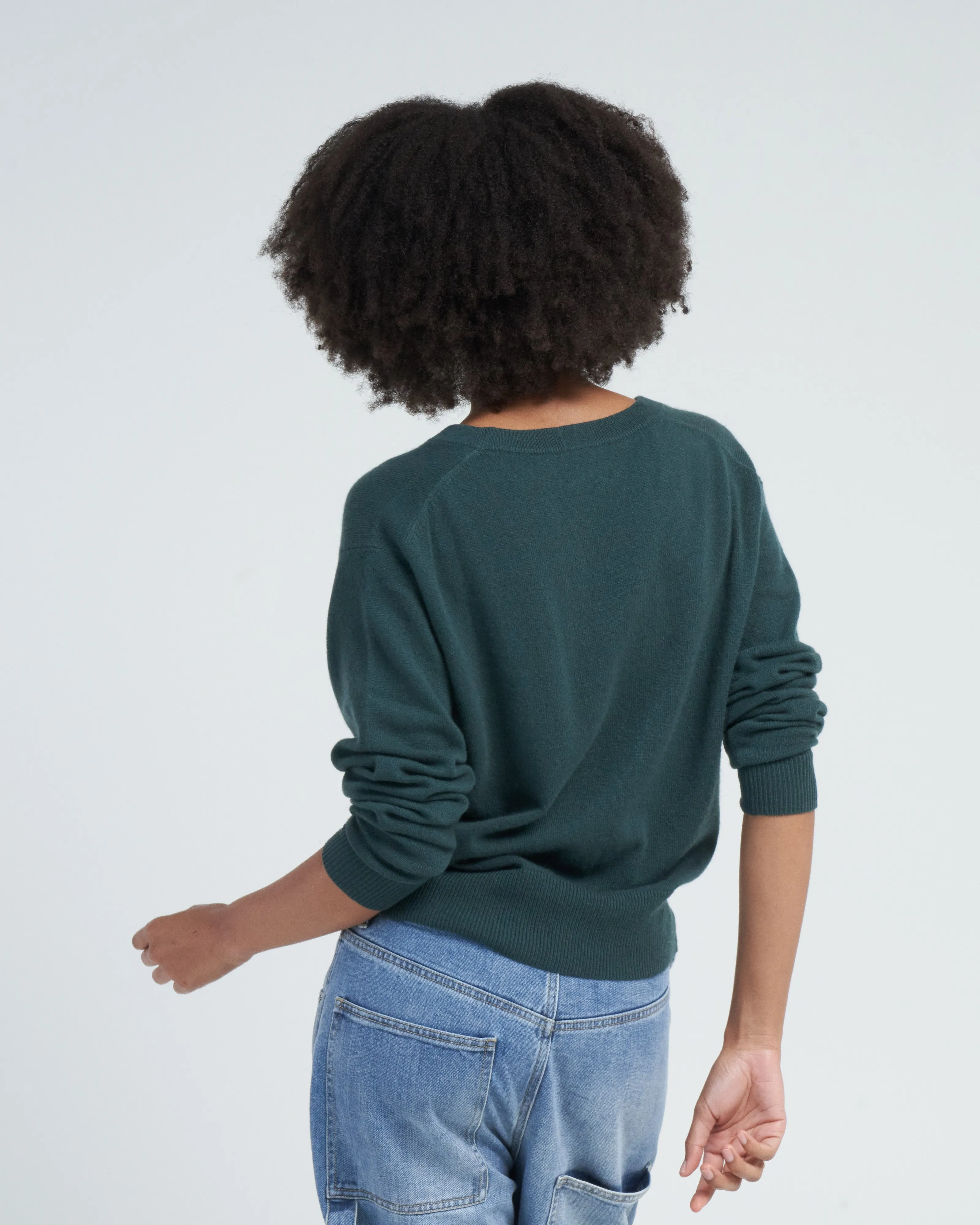 v-neck sweater - petrol
