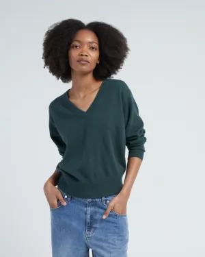 v-neck sweater - petrol
