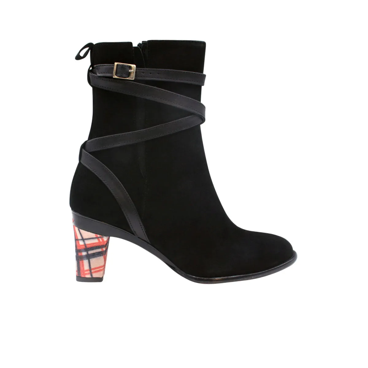Virginia Black Strappy Ankle Boot.