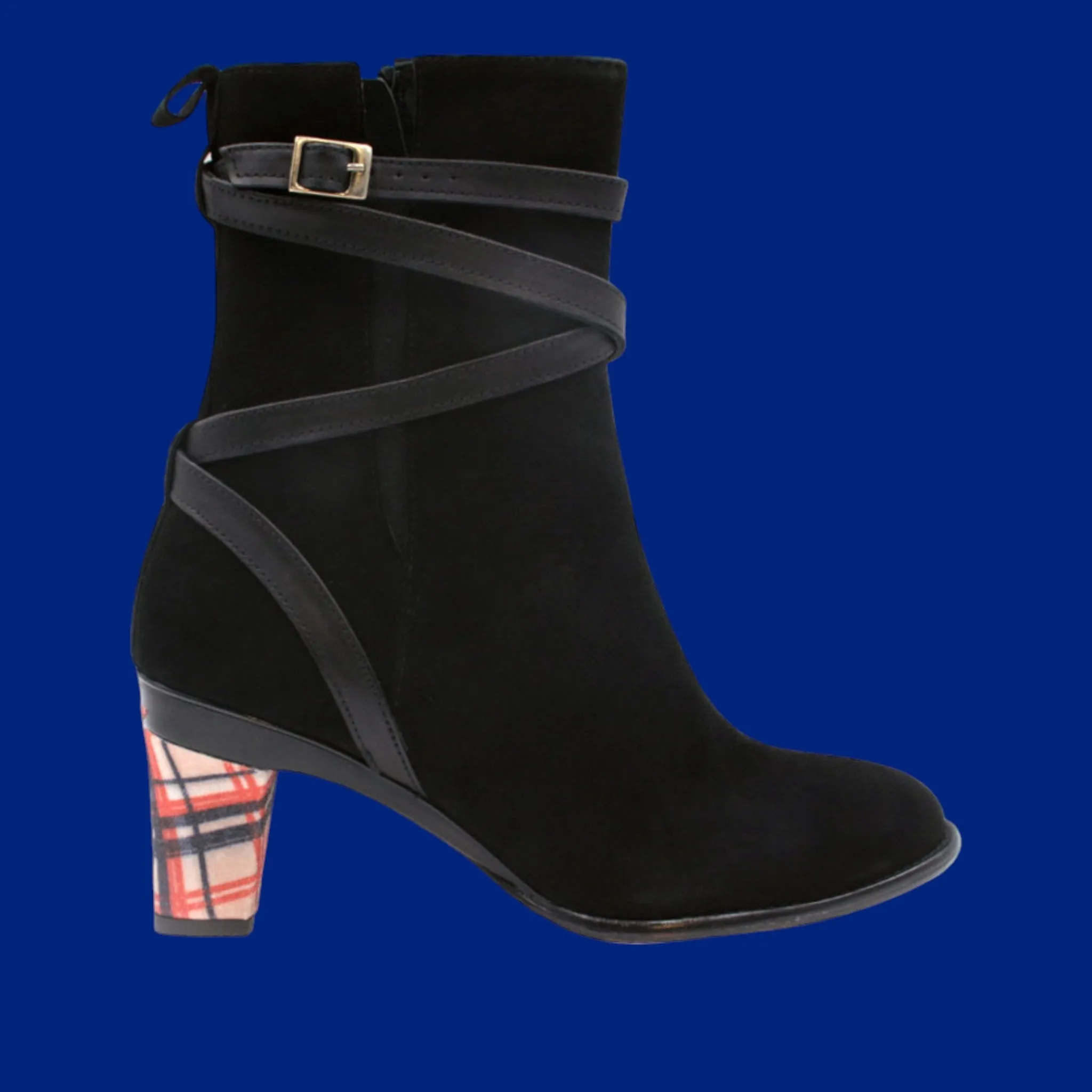 Virginia Black Strappy Ankle Boot.