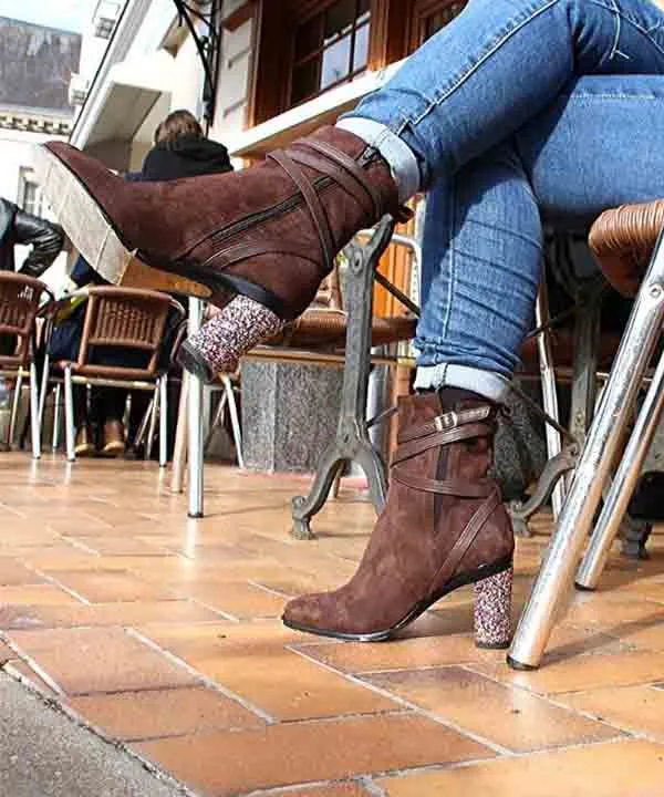 Virginia Brown Strappy Ankle Boot